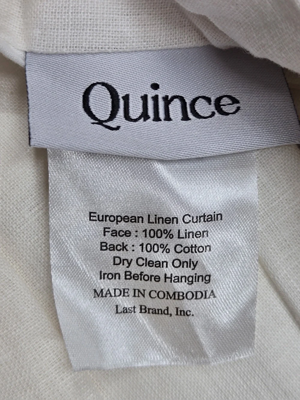 NWOT QUINCE Set Of 2 48x108 European Linen Curtains Cream 0457